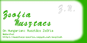 zsofia musztacs business card