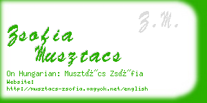 zsofia musztacs business card